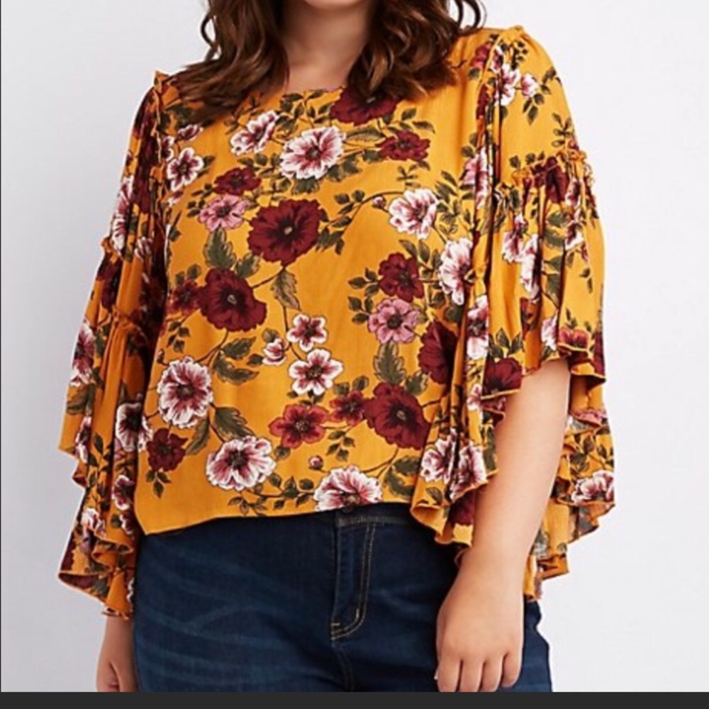 Flowy Flowers Blouse-Yellow Top